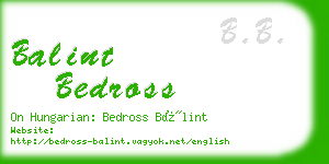 balint bedross business card